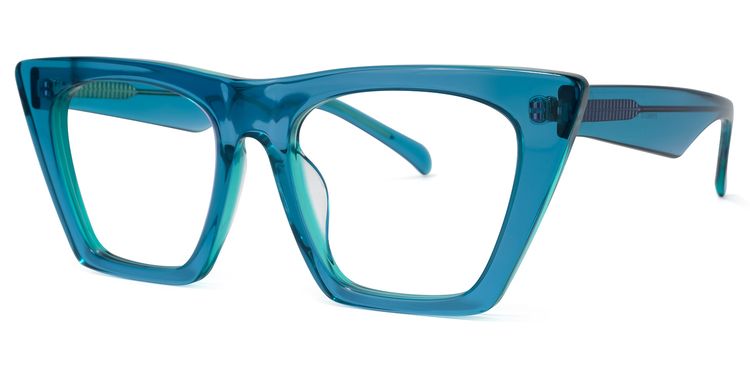 Cecile Cat Eye Blue Glasses