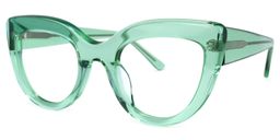 Caren Cateye Green Glasses1