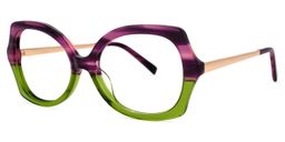 Sugarplum Geometric Purple-Green Glasses1