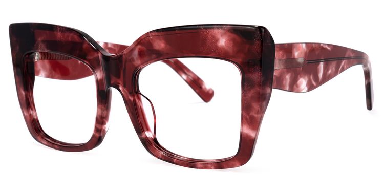 Charmaine Cat Eye Burgundy Glasses