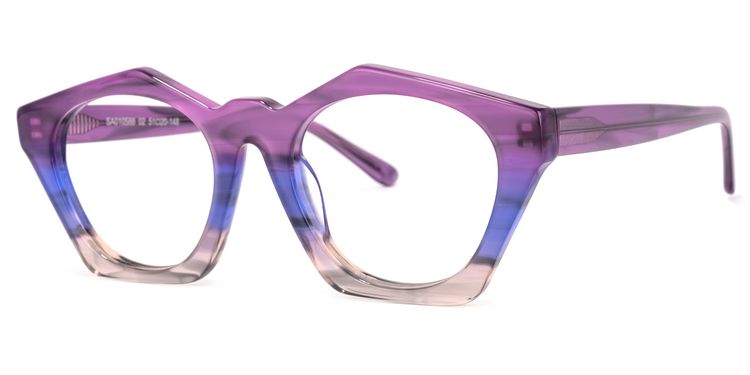 Flores Geometric Purple-Gray Glasses