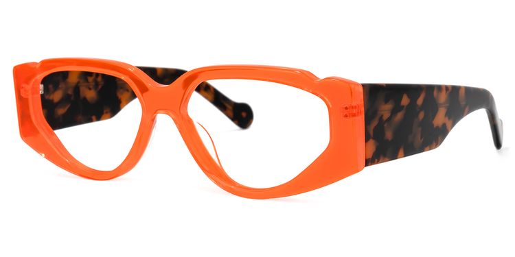 Sofia Geometric Orange Glasses