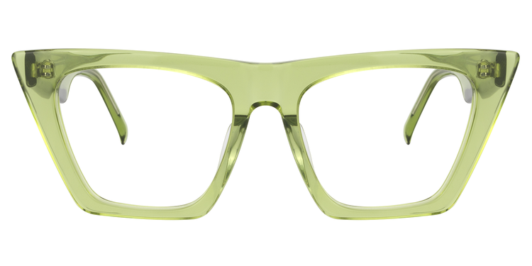 Cecile Cat Eye Light-Green Glasses