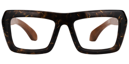 Roger Rectangle Black-Gold Glasses0