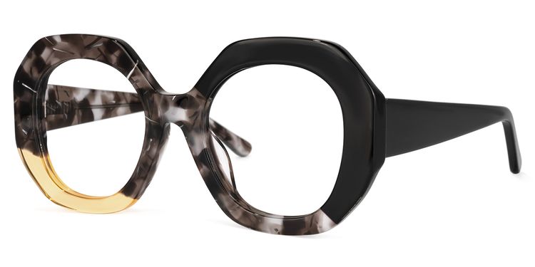 Kinkle Geometric Gray-Tortoise Glasses