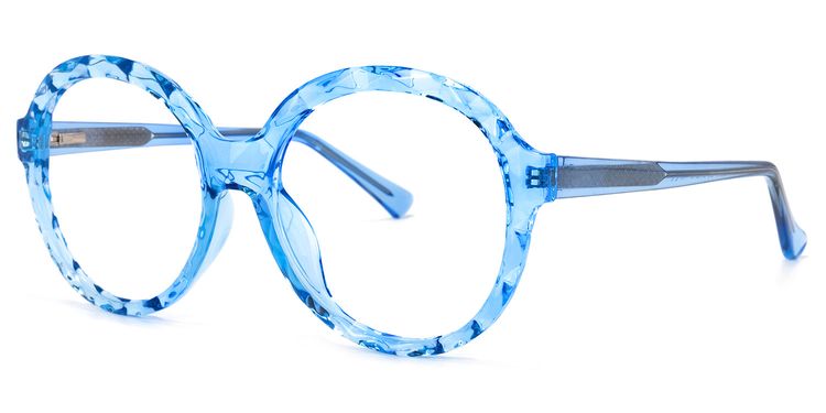 Lila Round Light-Blue Glasses