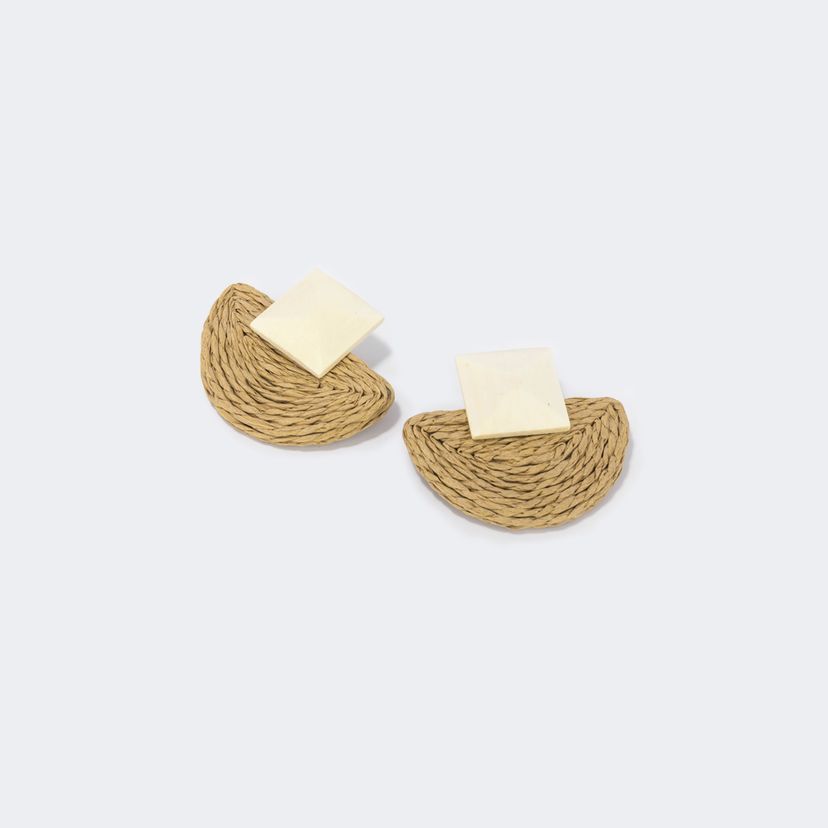 Stylish Weave White Earrings