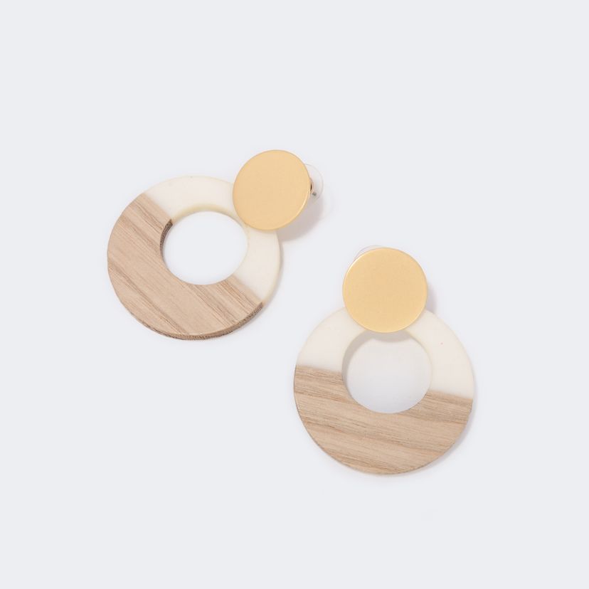 Stylish Acetate Two-Tone Earrings
