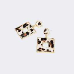 Vintage Trendy Square Tortoise Earrings0