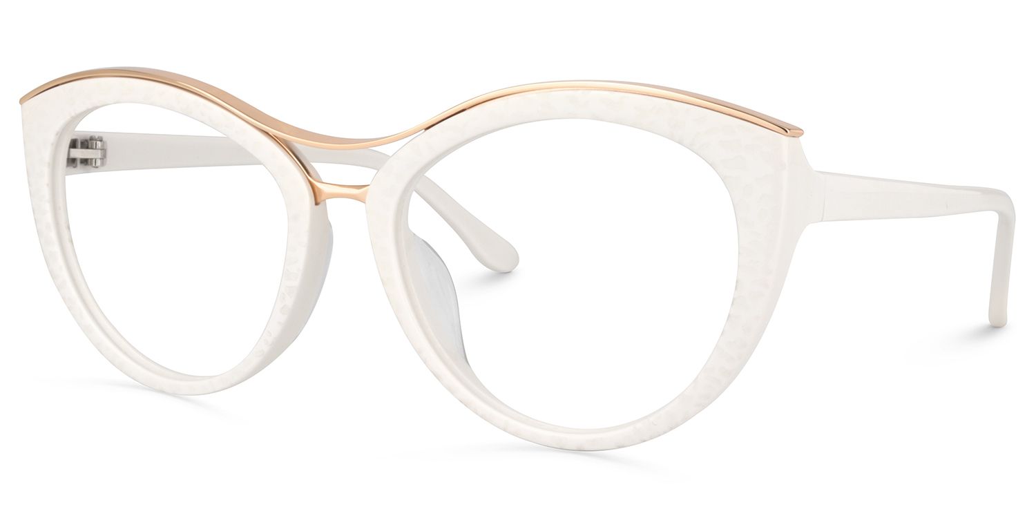 Cateye White Glasses2