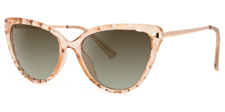 Lucas Cateye Beige Sunglasses