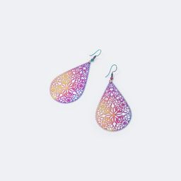 Stylish Teardrop Purple Earrings0