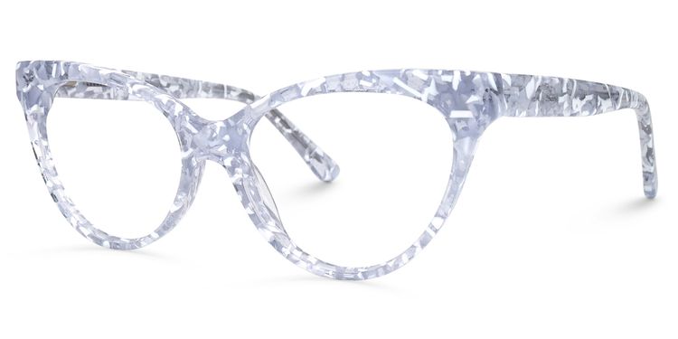 Caron Cat Eye White-Clear Glasses