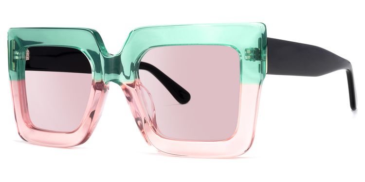 Brandon Square Green-Pink Sunglasses