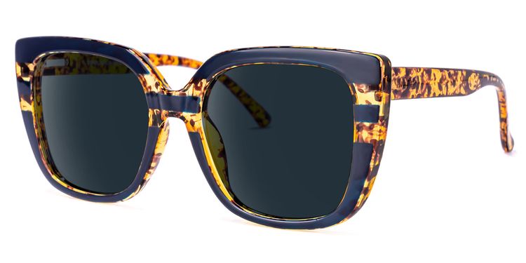 Brenda Square Dark-Blue Sunglasses