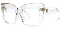 Alberta Cat Eye Clear Glasses1