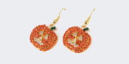 Distinctive Jack-o-lantern Shape Orange Earrings0