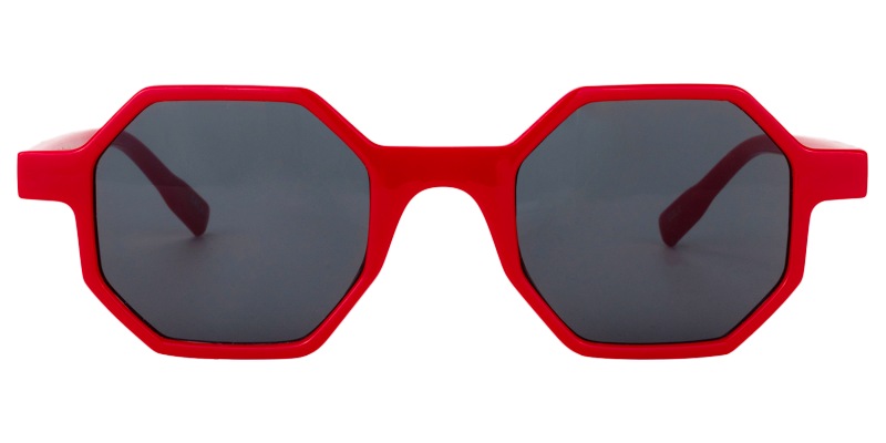 Andrea Geometric Red Sunglasses