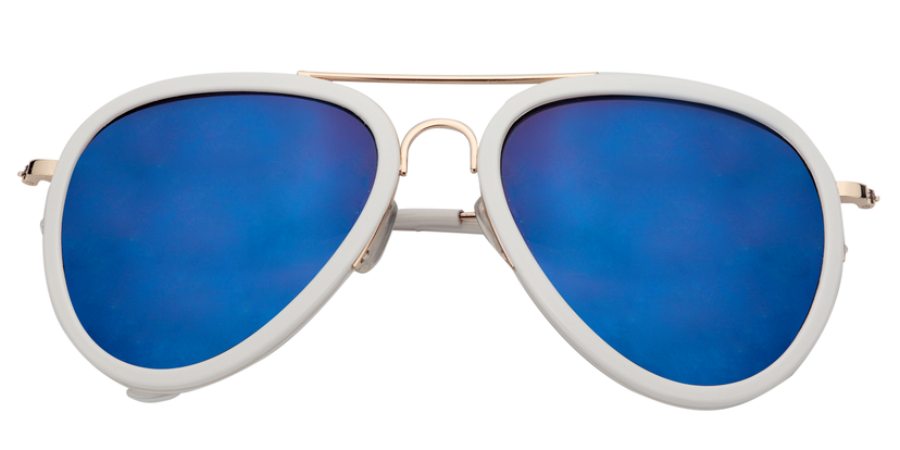 Adair Aviator White Sunglasses