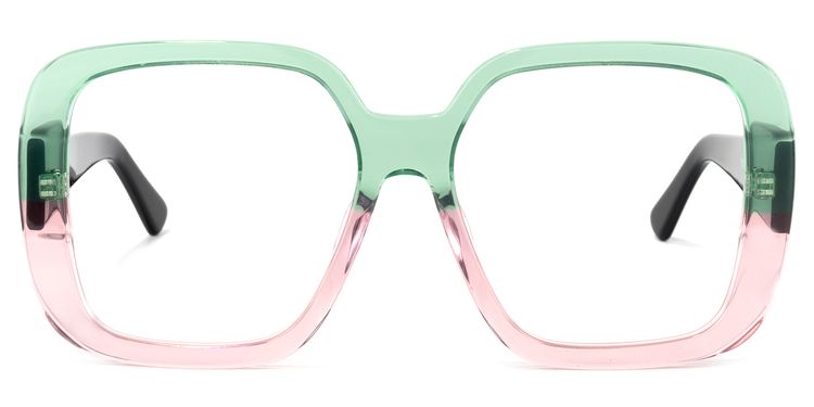 Nikolas Square Green Glasses