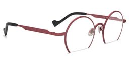 Fernando Round Dark-Red Glasses2