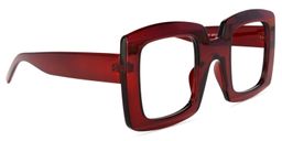 Quincey Square Dark-Red Glasses2