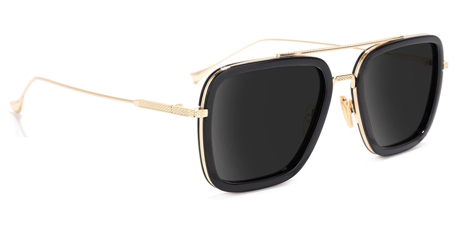 Gifford Mixed Black-Gold Aviator Frame Sunglasses | ZEELOOL UK2