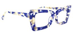 Newell Blue-Floral Rectangle Glasses2