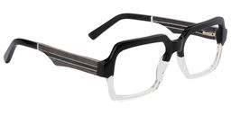 Jack Rectangle Black & Clear Glasses2