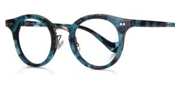 Aimee Round Blue Floral Glasses3