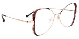 Edith Geometric Dark-Red Glasses1