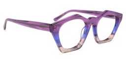 Flores Geometric Purple-Gray Glasses2