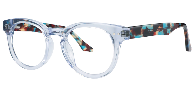 Round Translucent Blue Glasses2