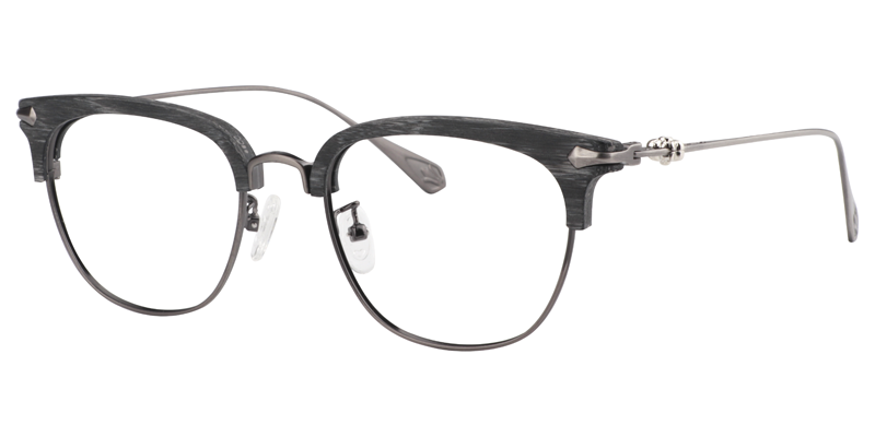 Browline Gray Glasses | Zeelool Eyeglass Frames2