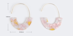 Vintage Pattern Oval Pink Earrings2