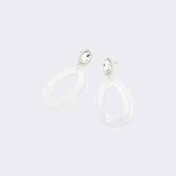 Stylish Polished White Earrings0