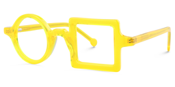 Paola Asymmetric Yellow Glasses1