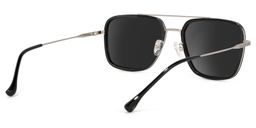 Nayeli Aviator Black-Silver Sunglasses4