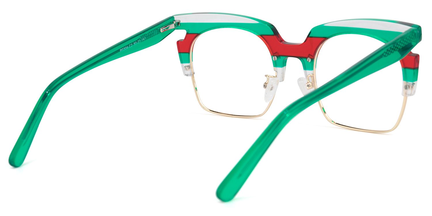 Browline Green Glasses | Zeelool Eyeglass Frames4