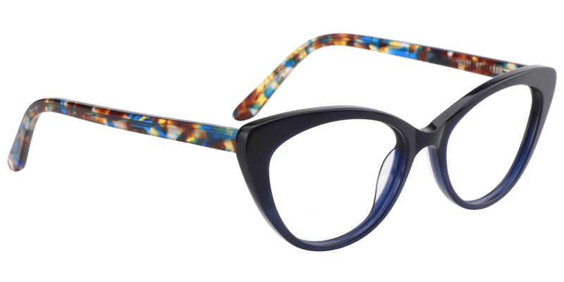 Cateye Dark-Blue Glasses | Zeelool Eyeglass Frames3