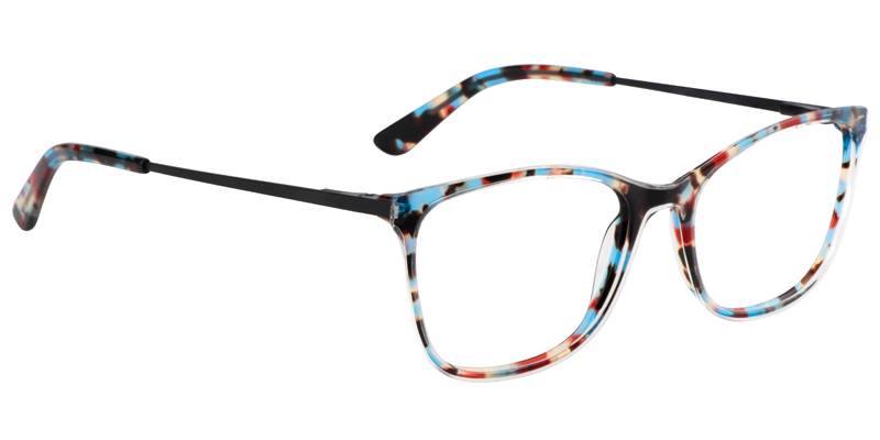 Rectangle Blue-Red Glasses | Zeelool Eyeglasses3