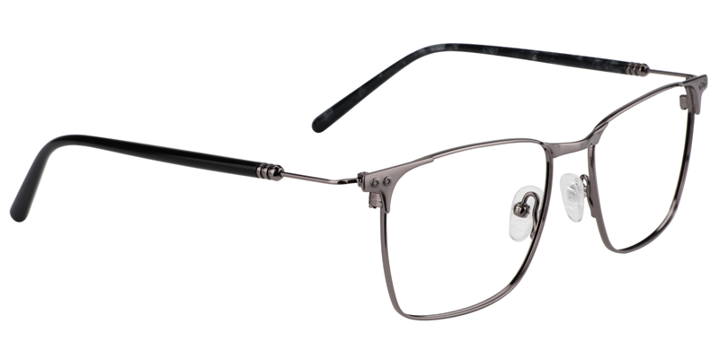 Rectangle Gray Glasses | Zeelool Eyeglasses3