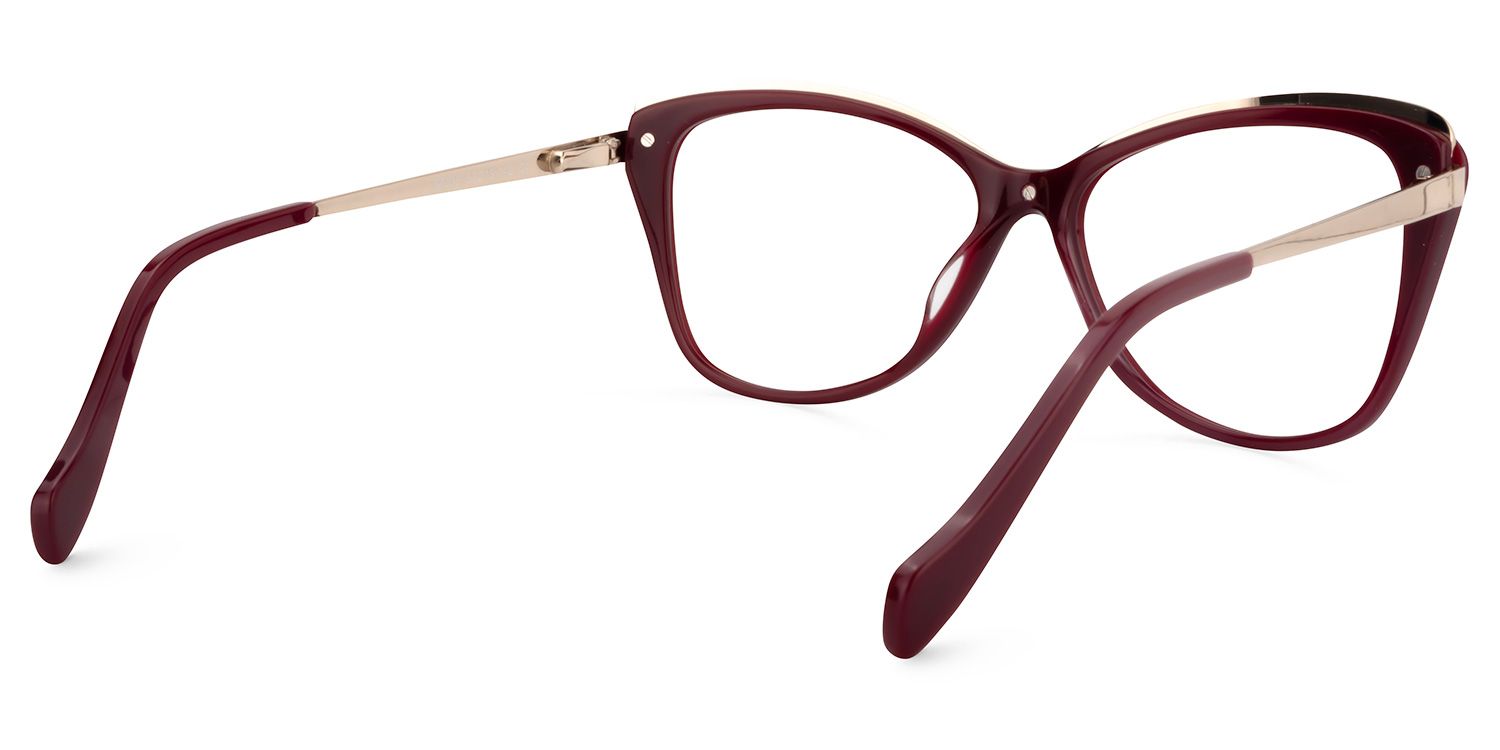 Cat Eye Dark Red Glasses | Zeelool Glasses4