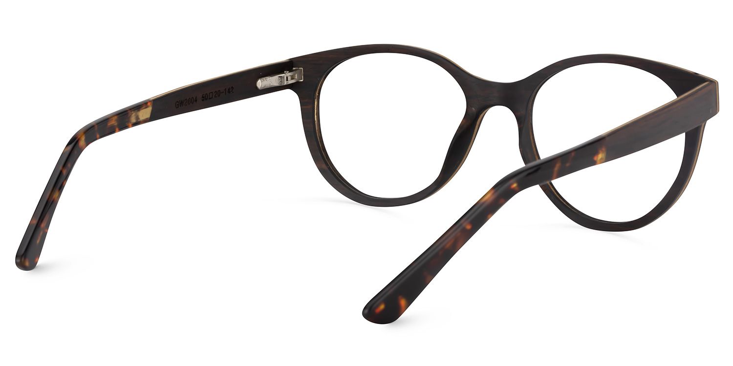 Round Burnt Umber Glasses | Zeelool Glasses4