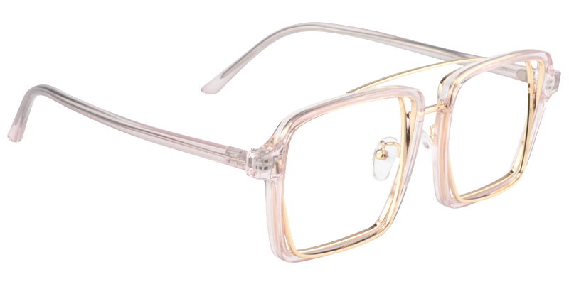 Aviator Pink-Gold Glasses | Zeelool Eyewear3