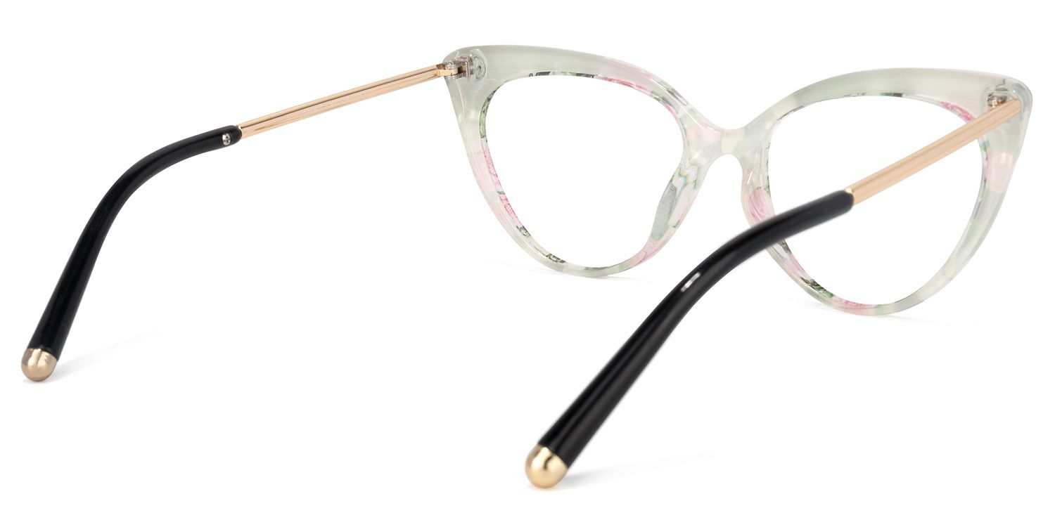 Cat Eye Pink-Floral Glasses | Zeelool Eyeglasses6