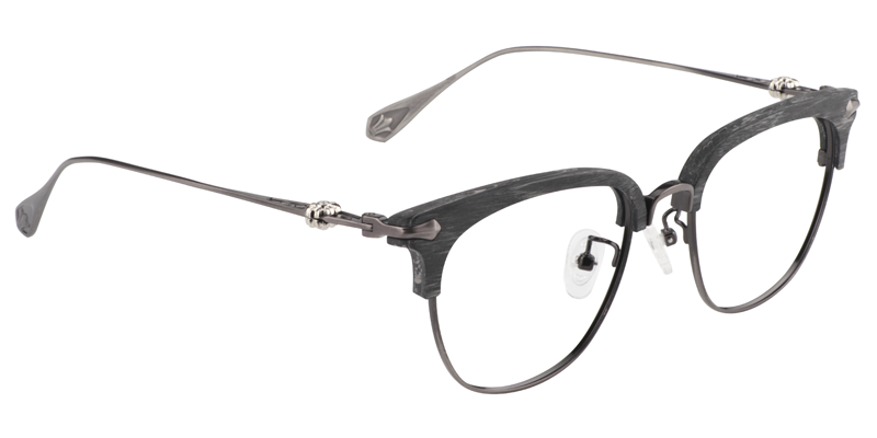 Browline Gray Glasses | Zeelool Eyeglass Frames3