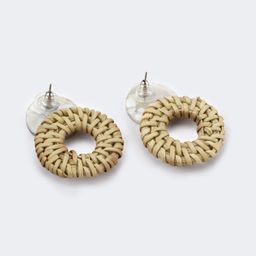 Stylish Weave Round Shaped Pale White Earrings1