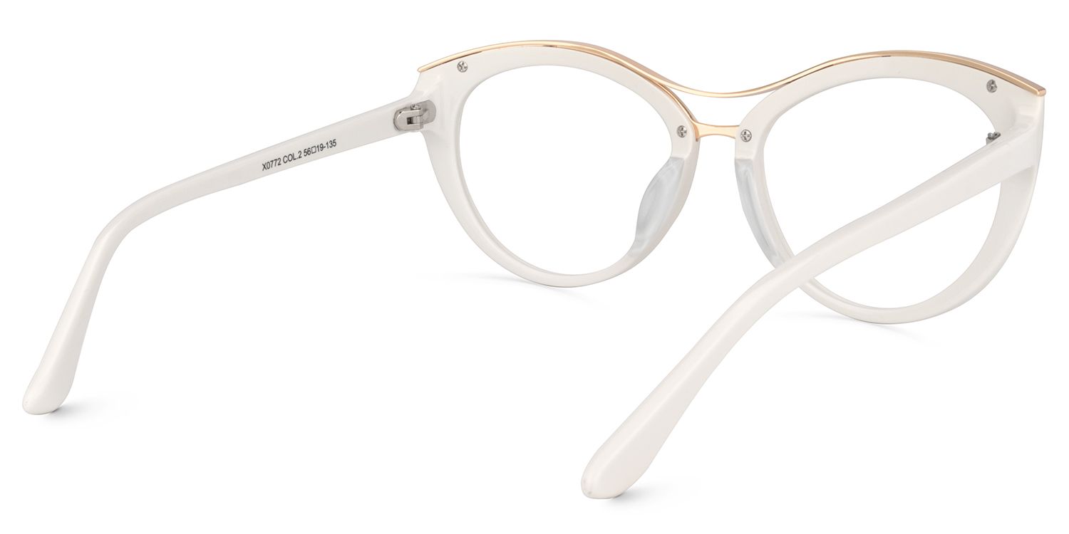Cateye White Glasses4