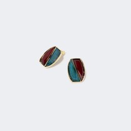 Stylish Square Red-Blue Earrings0
